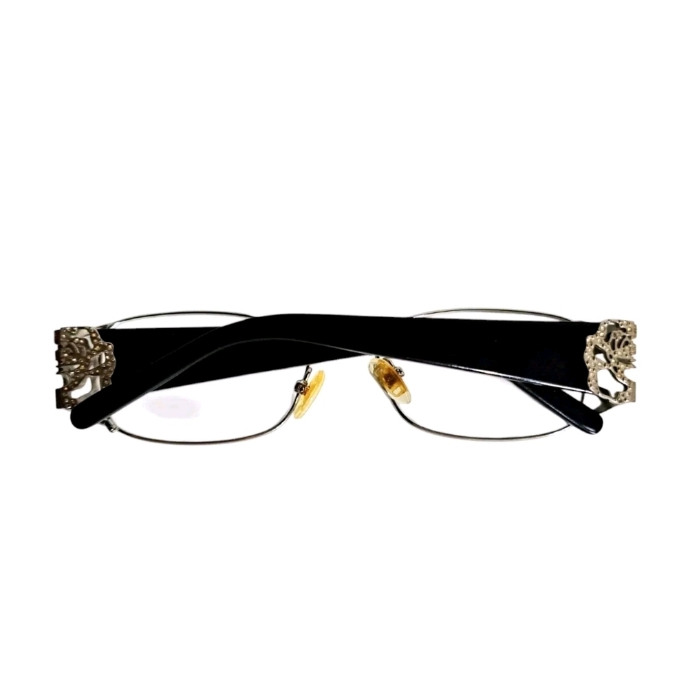 Designer Eyeglass Frame Rectangular Silver Women - image 8